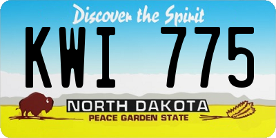 ND license plate KWI775