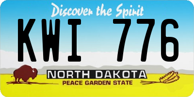 ND license plate KWI776