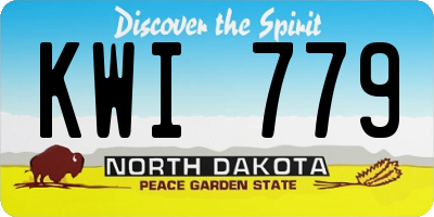 ND license plate KWI779