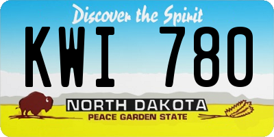 ND license plate KWI780