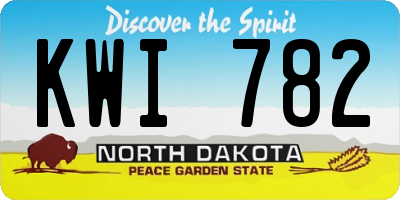 ND license plate KWI782