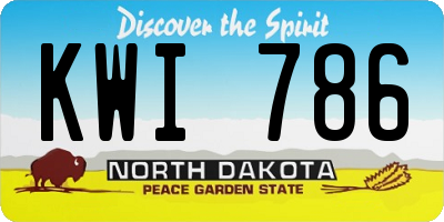 ND license plate KWI786