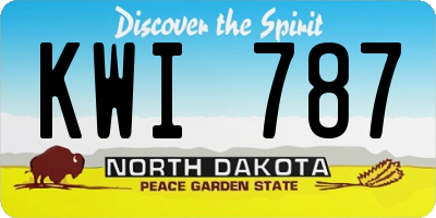 ND license plate KWI787