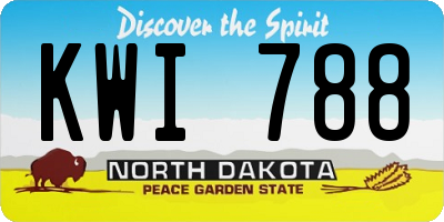 ND license plate KWI788