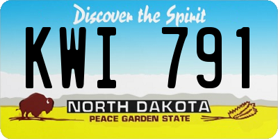 ND license plate KWI791
