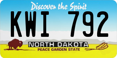 ND license plate KWI792