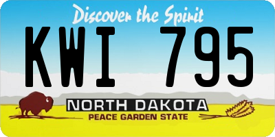 ND license plate KWI795