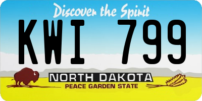 ND license plate KWI799