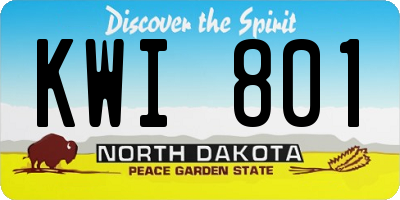ND license plate KWI801