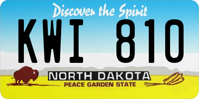 ND license plate KWI810