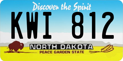 ND license plate KWI812