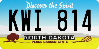 ND license plate KWI814