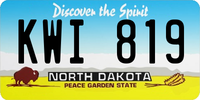 ND license plate KWI819