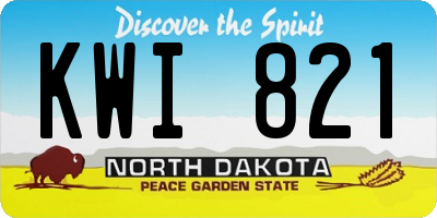 ND license plate KWI821