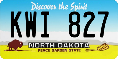 ND license plate KWI827