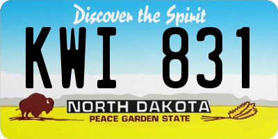 ND license plate KWI831