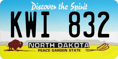 ND license plate KWI832