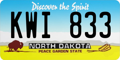 ND license plate KWI833