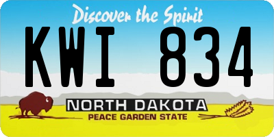 ND license plate KWI834