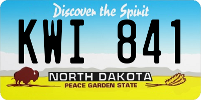 ND license plate KWI841