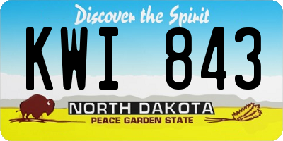 ND license plate KWI843