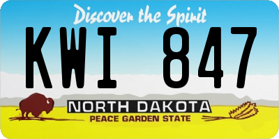 ND license plate KWI847