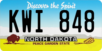 ND license plate KWI848