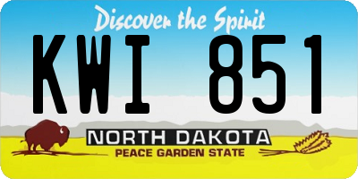 ND license plate KWI851
