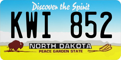 ND license plate KWI852