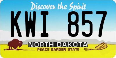 ND license plate KWI857