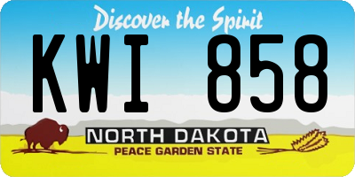 ND license plate KWI858