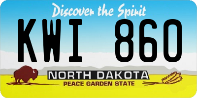 ND license plate KWI860