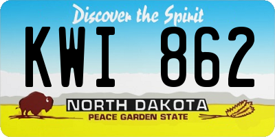 ND license plate KWI862