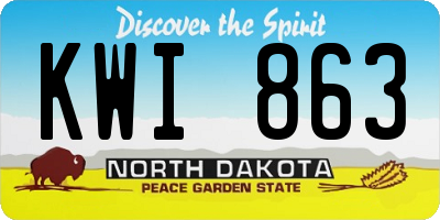 ND license plate KWI863