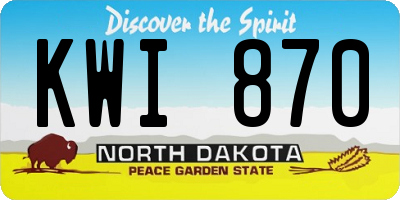 ND license plate KWI870