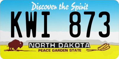 ND license plate KWI873