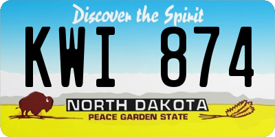 ND license plate KWI874
