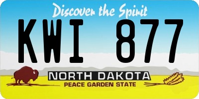 ND license plate KWI877
