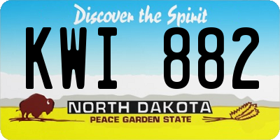 ND license plate KWI882