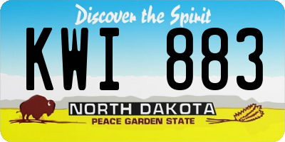 ND license plate KWI883