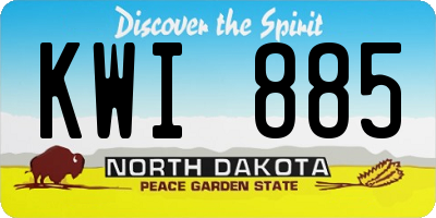 ND license plate KWI885