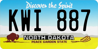 ND license plate KWI887