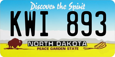 ND license plate KWI893