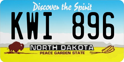 ND license plate KWI896