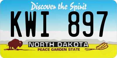ND license plate KWI897
