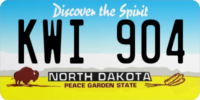 ND license plate KWI904