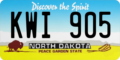 ND license plate KWI905
