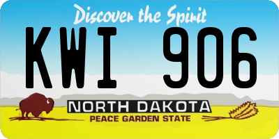 ND license plate KWI906