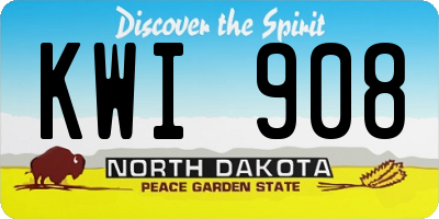 ND license plate KWI908