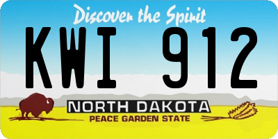 ND license plate KWI912